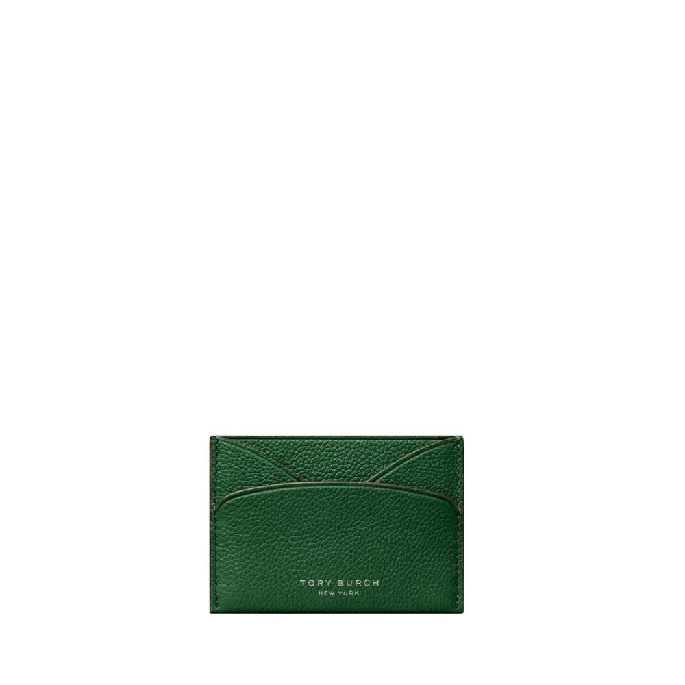 NEW TORY BURCH romy flat card case in dark kale
